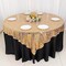 72" x 72" ROSE GOLD Tulle Square Table Overlay Wavy Embroidered Sequins